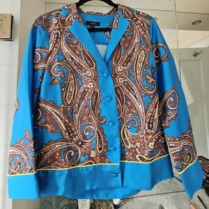 J.Crew drapey button-up shirt in paisley print - size xs